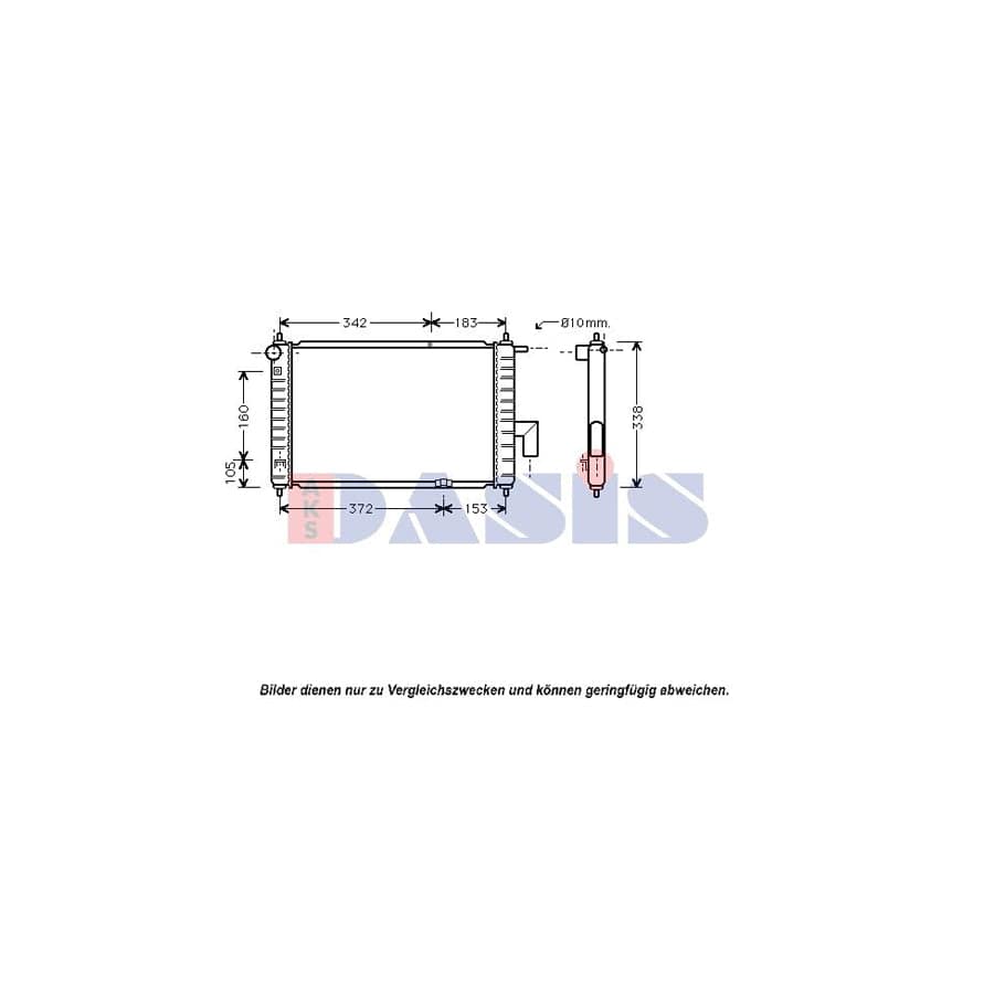 AKS Dasis 520102N Engine Radiator For Daewoo Matiz I Hatchback (M100, M150) | ML Performance UK