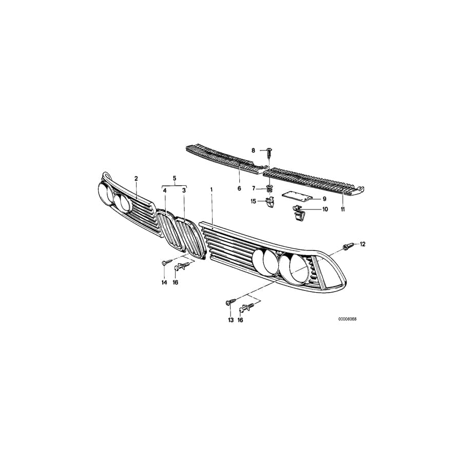 Genuine BMW 51131959664 E23 Grille Right SCHWARZ (Inc. 732i, 728i & 728iS) | ML Performance UK Car Parts