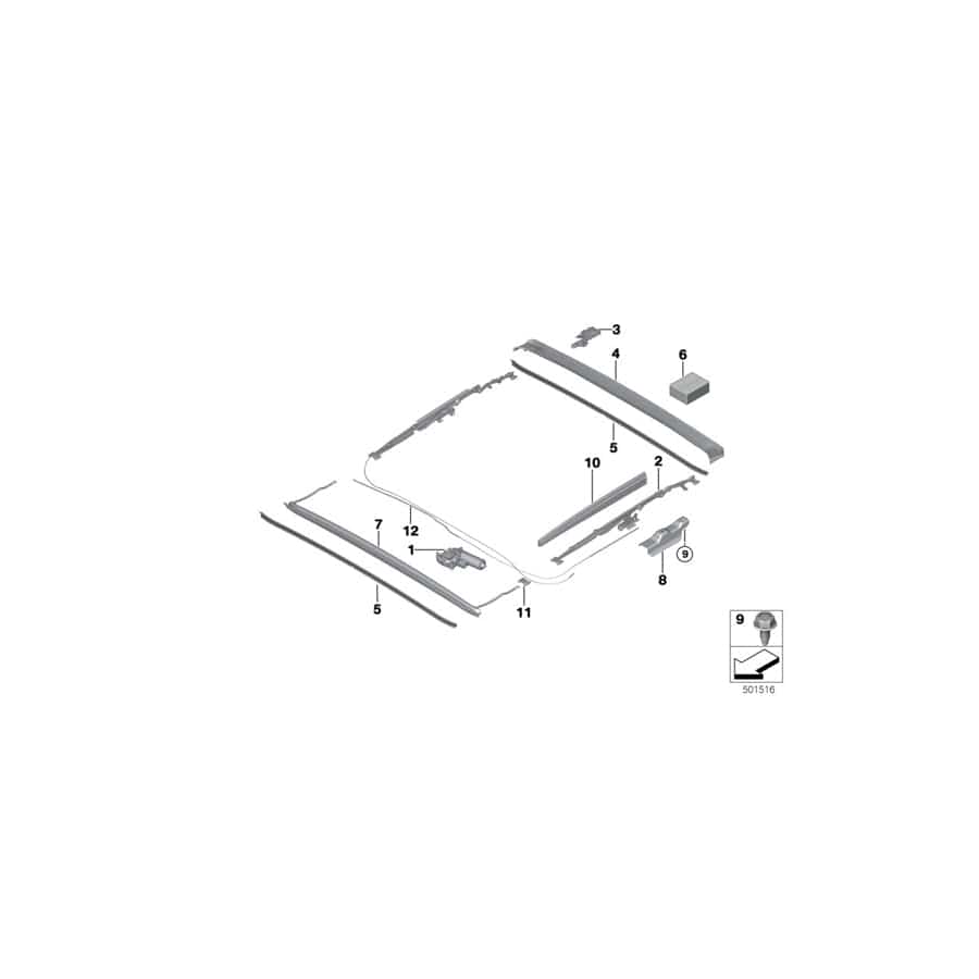 Genuine BMW 67617424804 G32 G31 G21 Drive Panorama Glass Roof (Inc. 630i, 330i & 320d) | ML Performance UK Car Parts