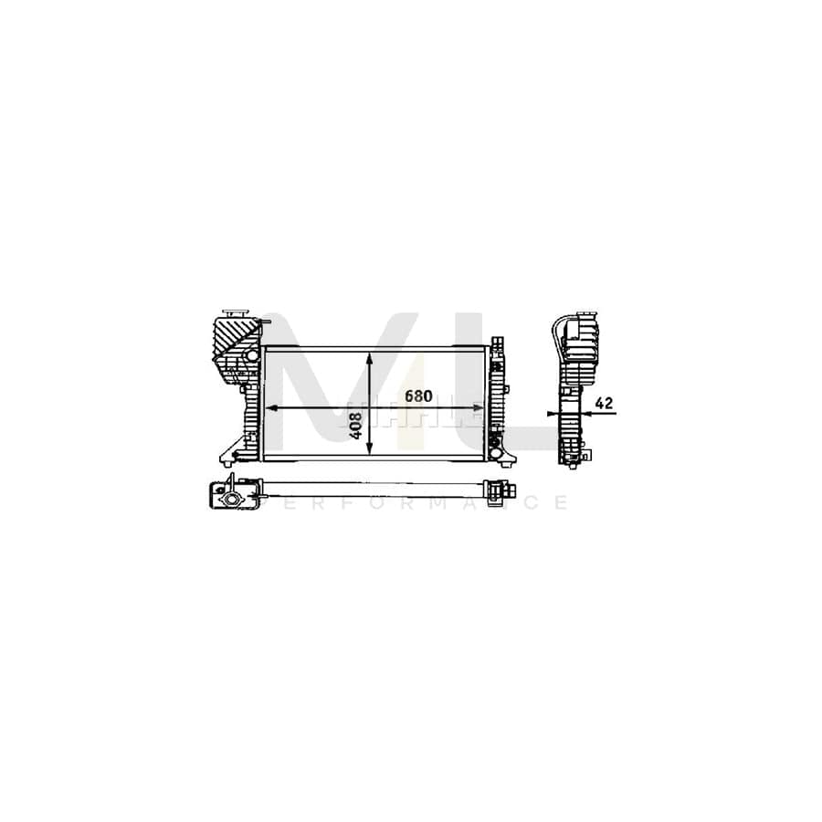 MAHLE ORIGINAL CR 683 000S Engine radiator suitable for MERCEDES-BENZ SPRINTER Brazed cooling fins, Automatic Transmission, Manual Transmission | ML Performance Car Parts