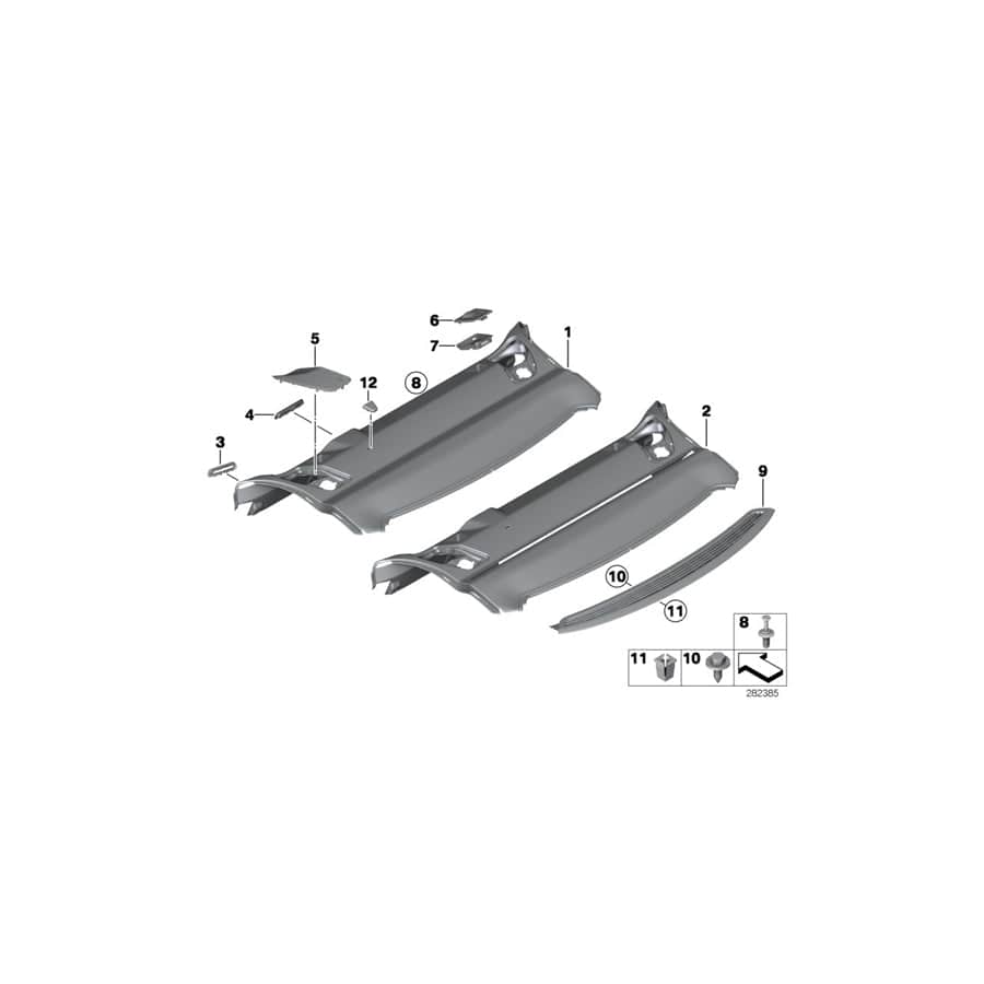 Genuine BMW 51467277113 F06 Storage Tray, Retracting Sun Blind SCHWARZ (Inc. ALPINA B6, 640iX & 650iX 4.0) | ML Performance UK Car Parts