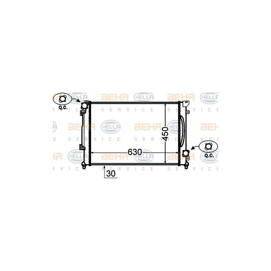 Hella 8MK 376 766-191 Engine Radiator For Audi A6