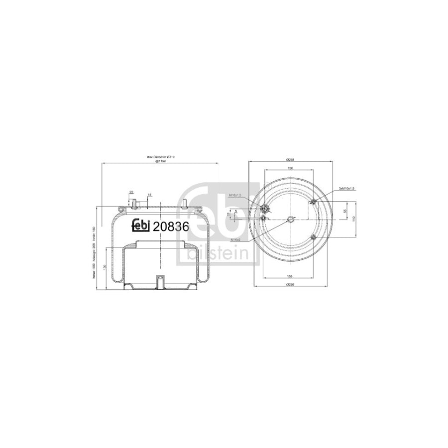 Febi Bilstein 20836 Boot, Air Suspension