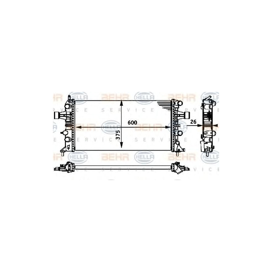 Hella 8MK 376 710-664 Engine Radiator For Opel Astra