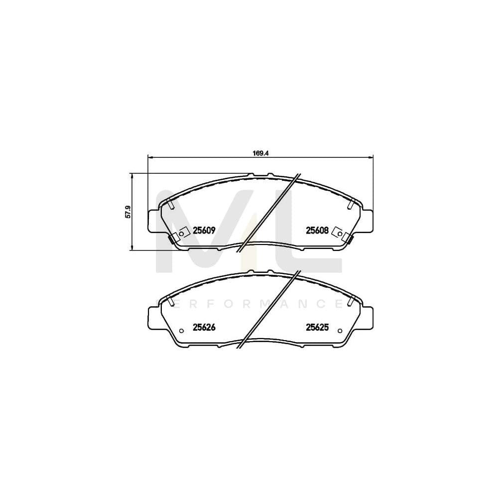 Hella 8DB 355 020-211 Brake Pad Set With Acoustic Wear Warning, With Accessories | ML Performance Car Parts