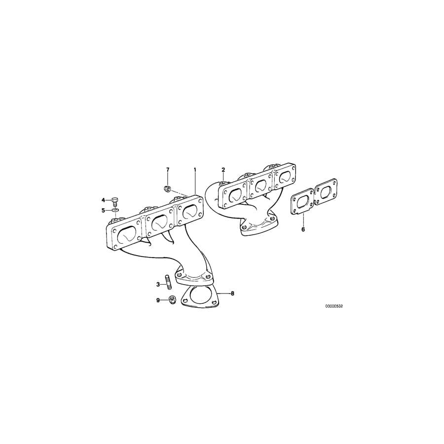 Genuine BMW 11621716733 E36 E34 Exhaust Manifold, Rear (Inc. 325i, 525i & 325is) | ML Performance UK Car Parts