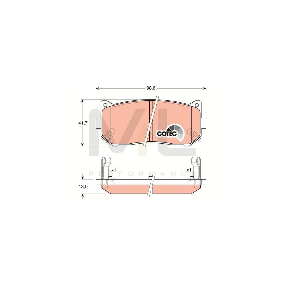 TRW Cotec Gdb3203 Brake Pad Set With Acoustic Wear Warning | ML Performance Car Parts