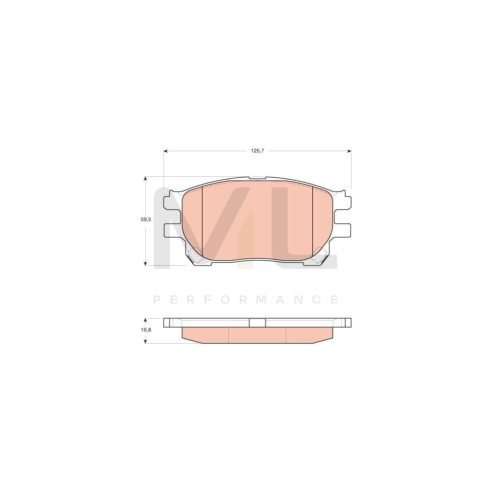 TRW Gdb3414 Brake Pad Set For Toyota Previa / Estima Ii (Xr30) Not Prepared For Wear Indicator | ML Performance Car Parts