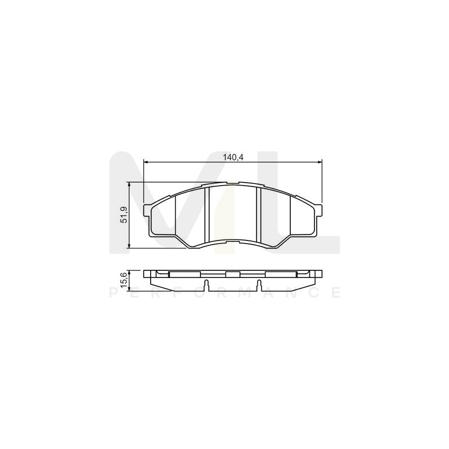 Bosch 0986494425 Brake Pad Set For Toyota Hilux Pick-Up BP1347 | ML Performance Car Parts