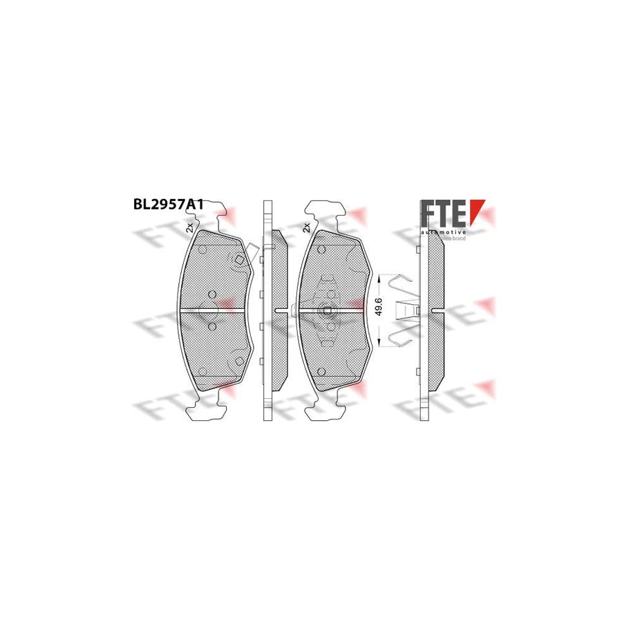 Fte BL2957A1 Brake Pad Set For Fiat 500L (351, 352) | ML Performance UK Car Parts