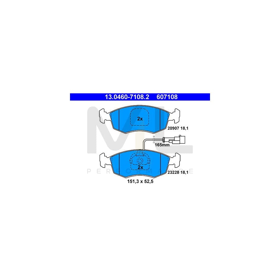 ATE 13.0460-7108.2 Brake pad set for FIAT Palio I Weekend (178) incl. wear warning contact | ML Performance Car Parts