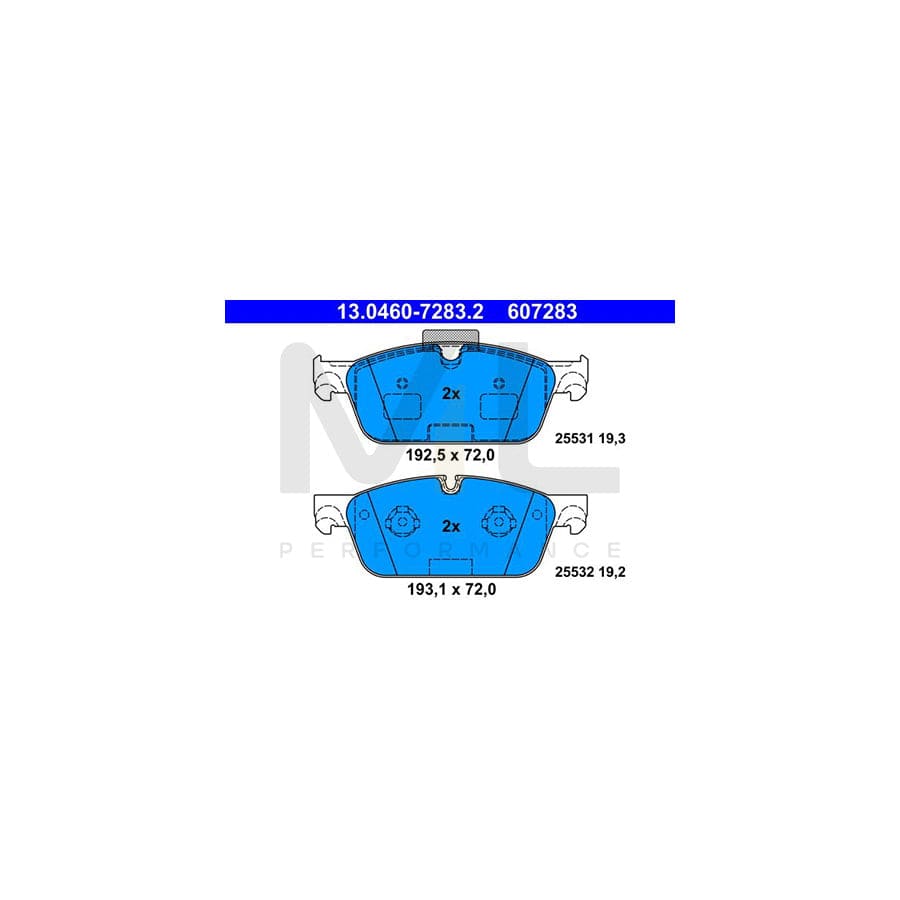 ATE 13.0460-7283.2 Brake pad set excl. wear warning contact, prepared for wear indicator | ML Performance Car Parts