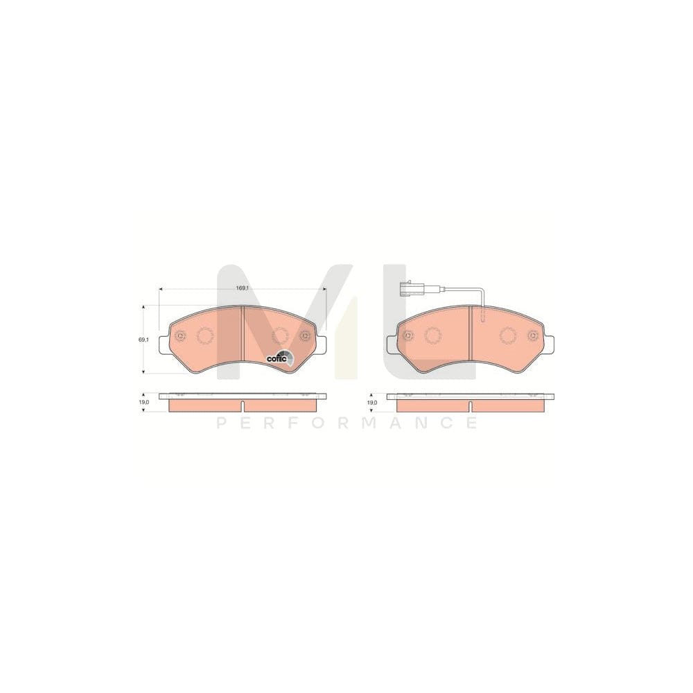 TRW Cotec Gdb1703 Brake Pad Set Incl. Wear Warning Contact, With Brake Caliper Screws, With Accessories | ML Performance Car Parts