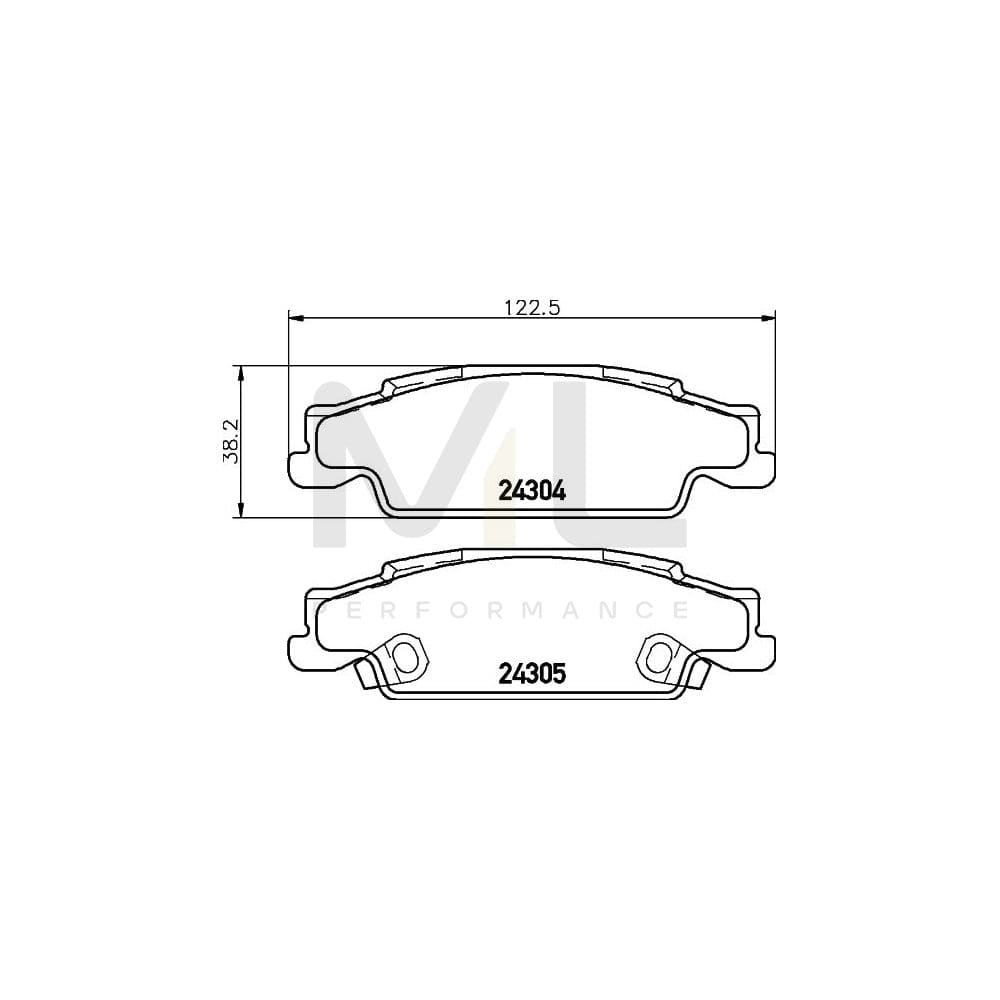 Hella 8DB 355 006-801 Brake Pad Set With Acoustic Wear Warning | ML Performance Car Parts