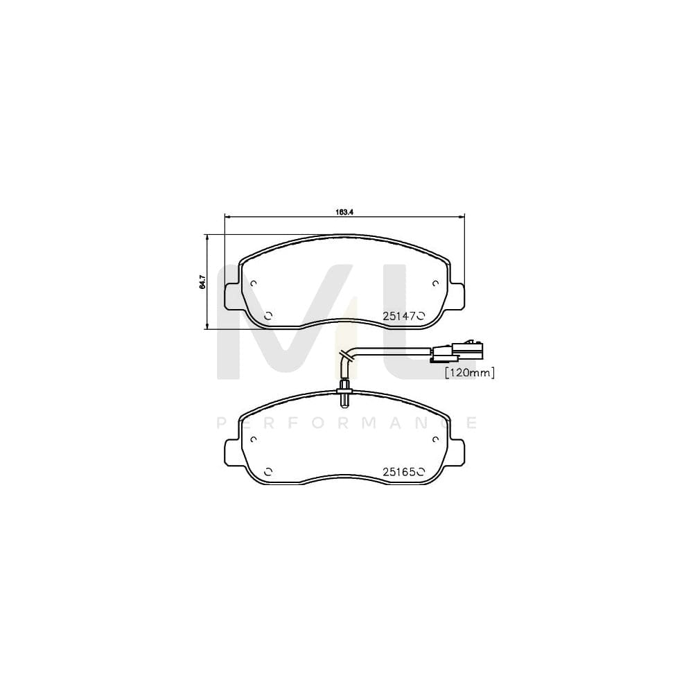 Hella 8DB 355 015-291 Brake Pad Set With Integrated Wear Warning Contact | ML Performance Car Parts