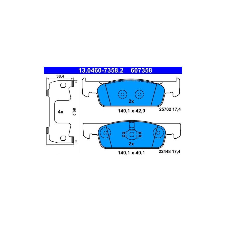 ATE 13.0460-7358.2 Brake Pad Set