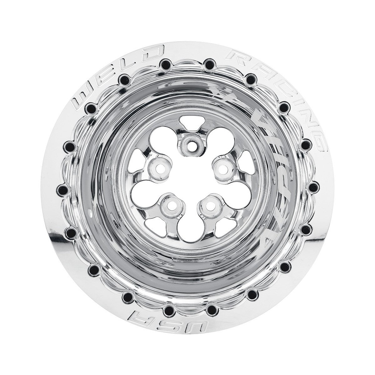 Weld 83P-510280MPS Alpha-1 Wheel 15x10 5x4.75 ET-13 BS5 Polished Center - Polished Shell