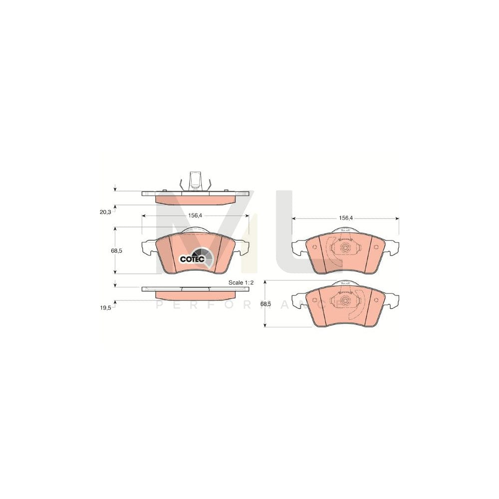 TRW Cotec Gdb1282 Brake Pad Set Not Prepared For Wear Indicator | ML Performance Car Parts