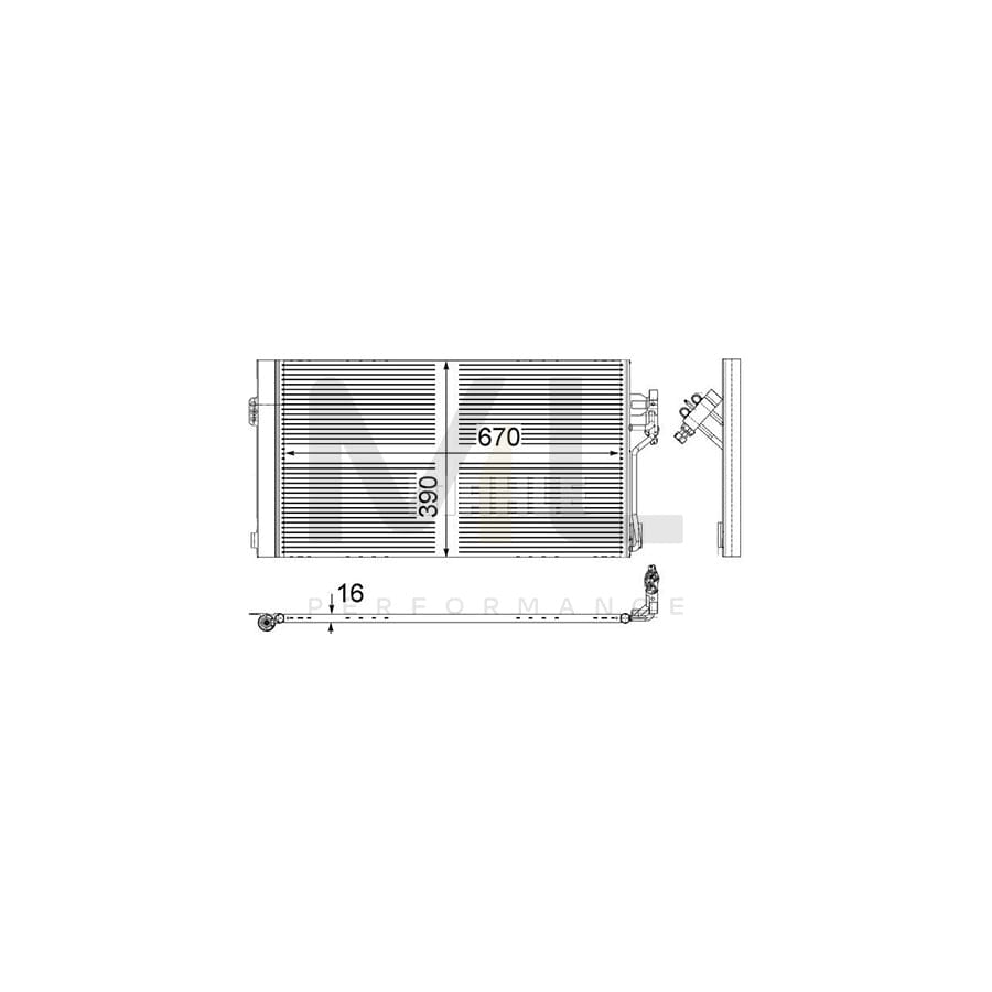 MAHLE ORIGINAL AC 761 000S Air conditioning condenser with dryer, without pressure switch | ML Performance Car Parts