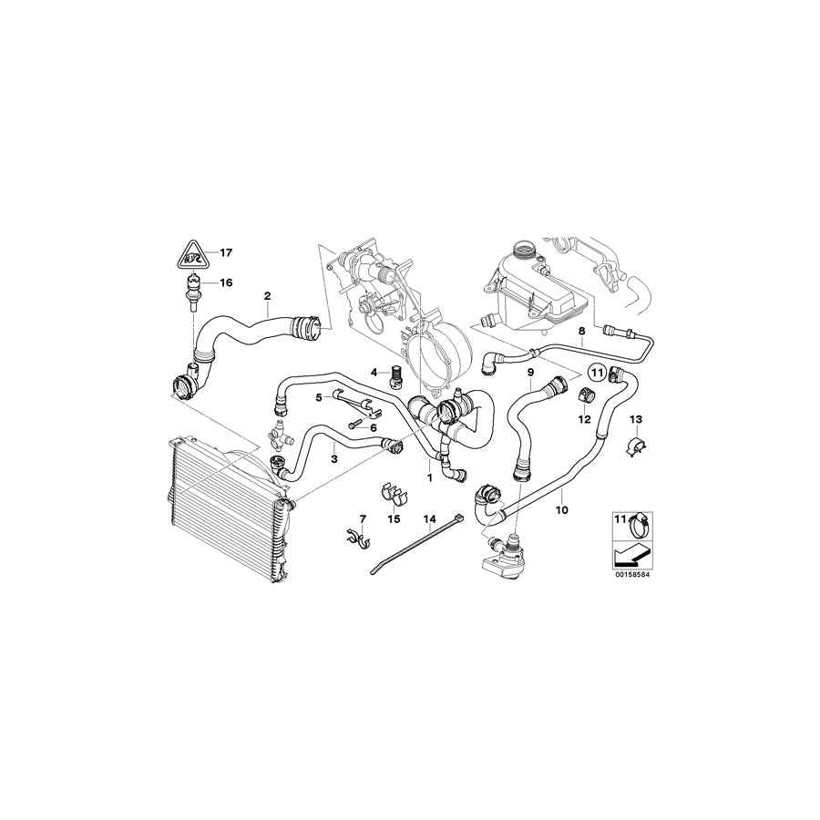 Genuine BMW 11531439133 E53 Hose Clamp (Inc. X5 4.4i & X5 4.6is) | ML Performance UK Car Parts