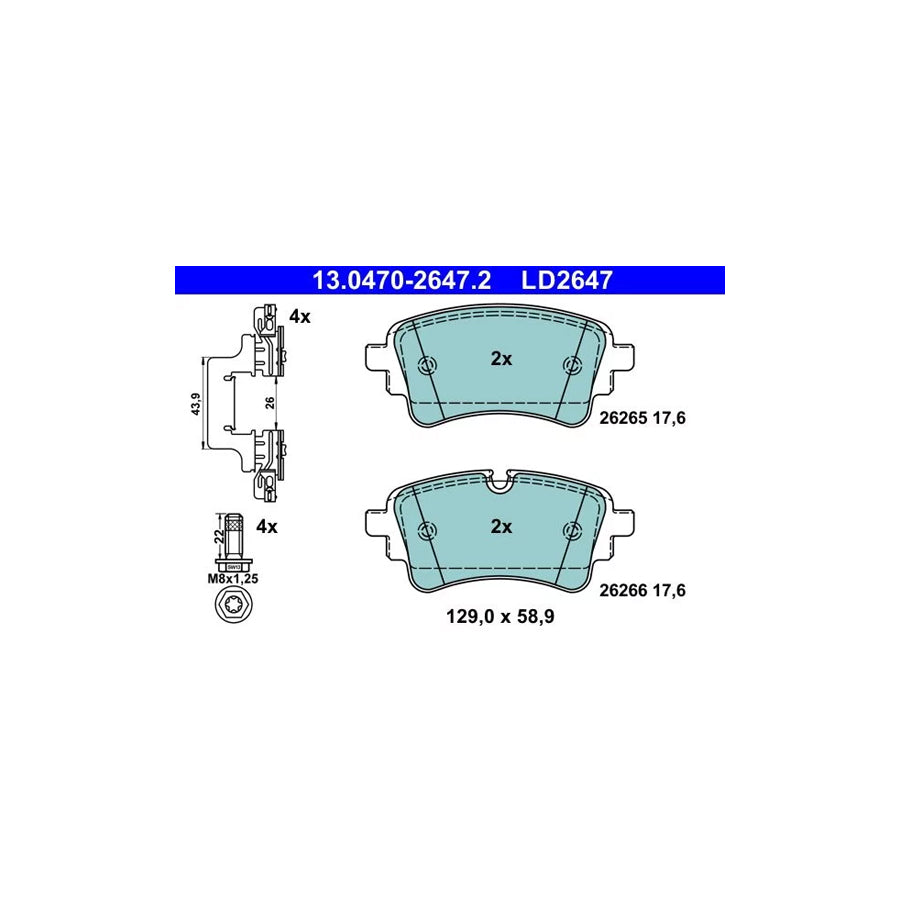 ATE 13.0470-2647.2 Brake Pad Set