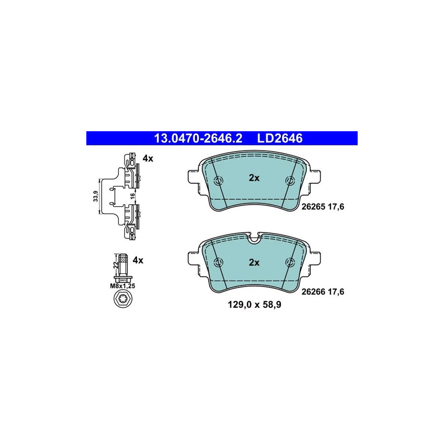 ATE 13.0470-2646.2 Brake Pad Set