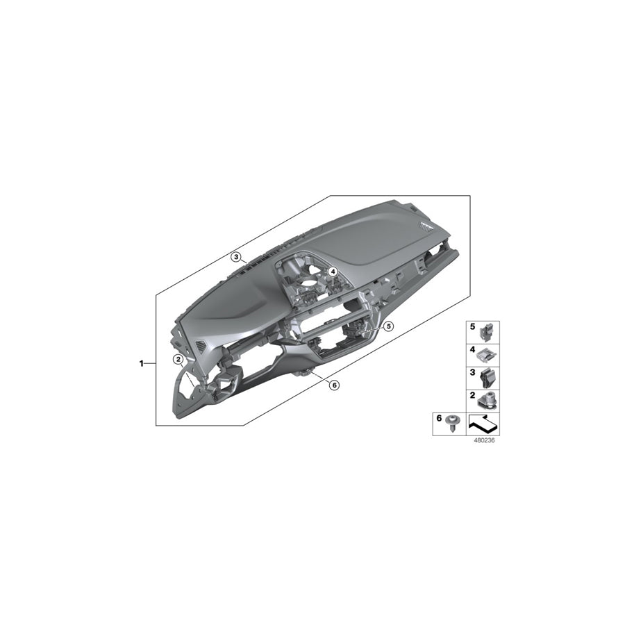 Genuine BMW 51459868757 G30 G31 Instrument Panel SCHWARZ/COGNAC (Inc. 520i 1.6, 518d & 540dX) | ML Performance UK