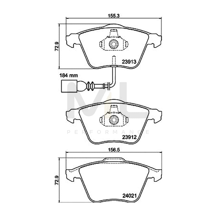 TEXTAR 2391302 Brake pad set with integrated wear warning contact | ML Performance Car Parts