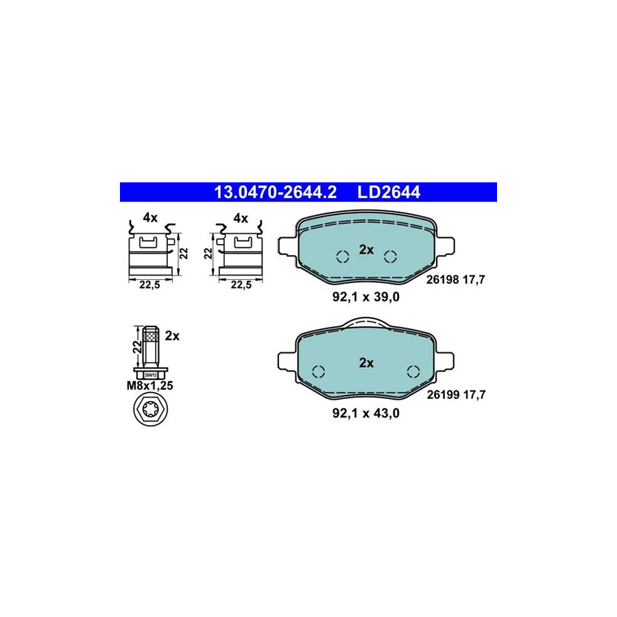 ATE 13.0470-2644.2 Brake Pad Set