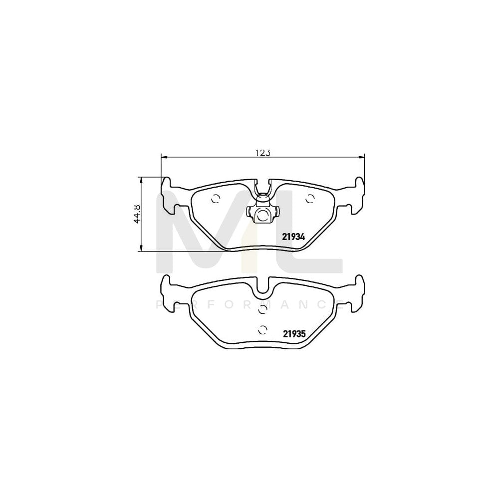 Hella 8DB 355 009-051 Brake Pad Set For Saab 9-5 Prepared For Wear Indicator | ML Performance Car Parts