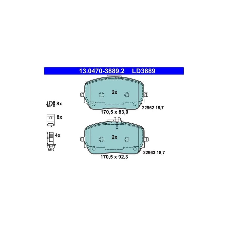 ATE 13.0470-3889.2 Brake Pad Set