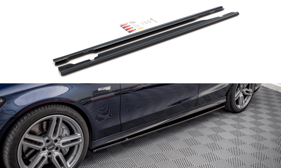 Maxton Design ME-C-205-AMG-SD1T Side Skirts Diffusers Mercedes Benz C43 AMG W205 | ML Performance UK Car Parts