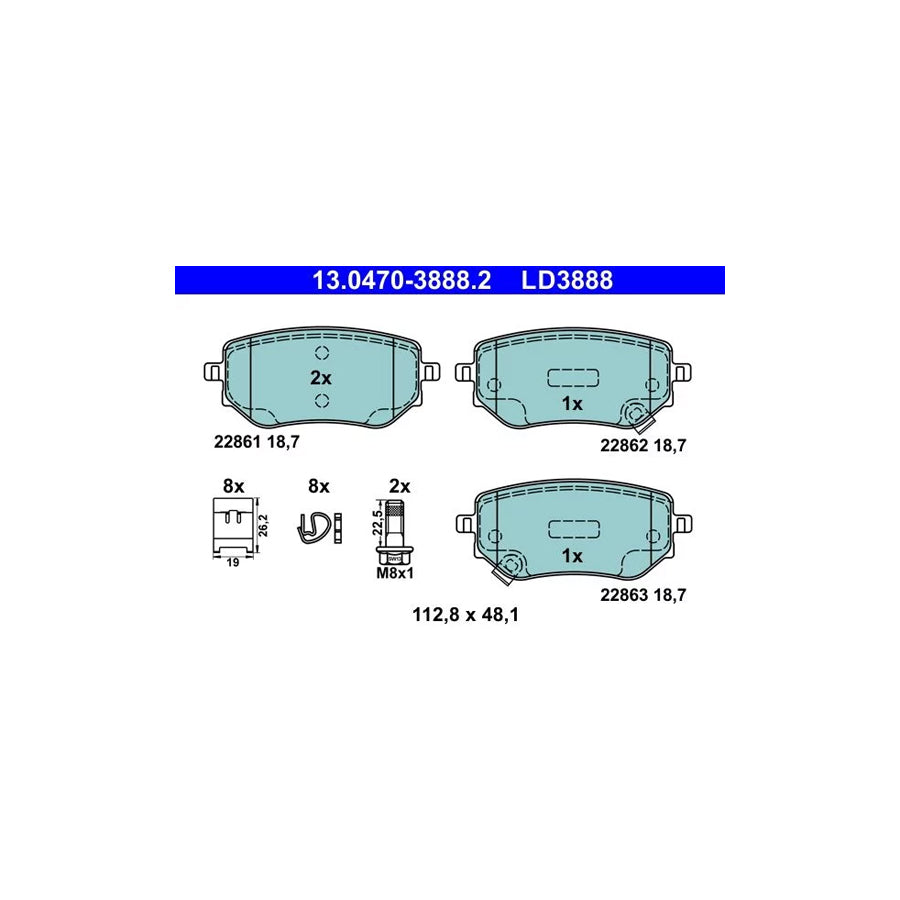 ATE 13.0470-3888.2 Brake Pad Set