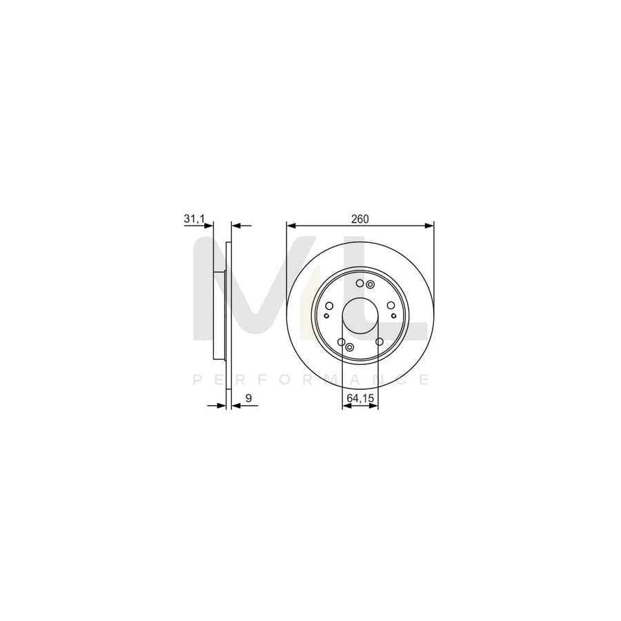 BOSCH 0 986 479 V21 Brake Disc for HONDA CR-Z (ZF) Solid, Oiled | ML Performance Car Parts