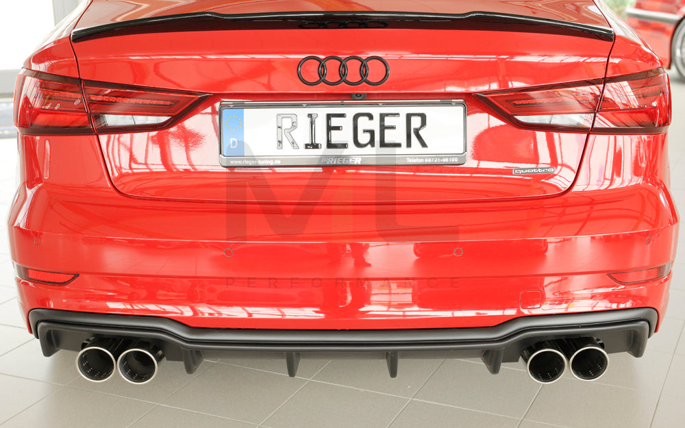 Rieger 00056826 Audi 8V A3 Rear Diffuser 6 | ML Performance UK Car Parts