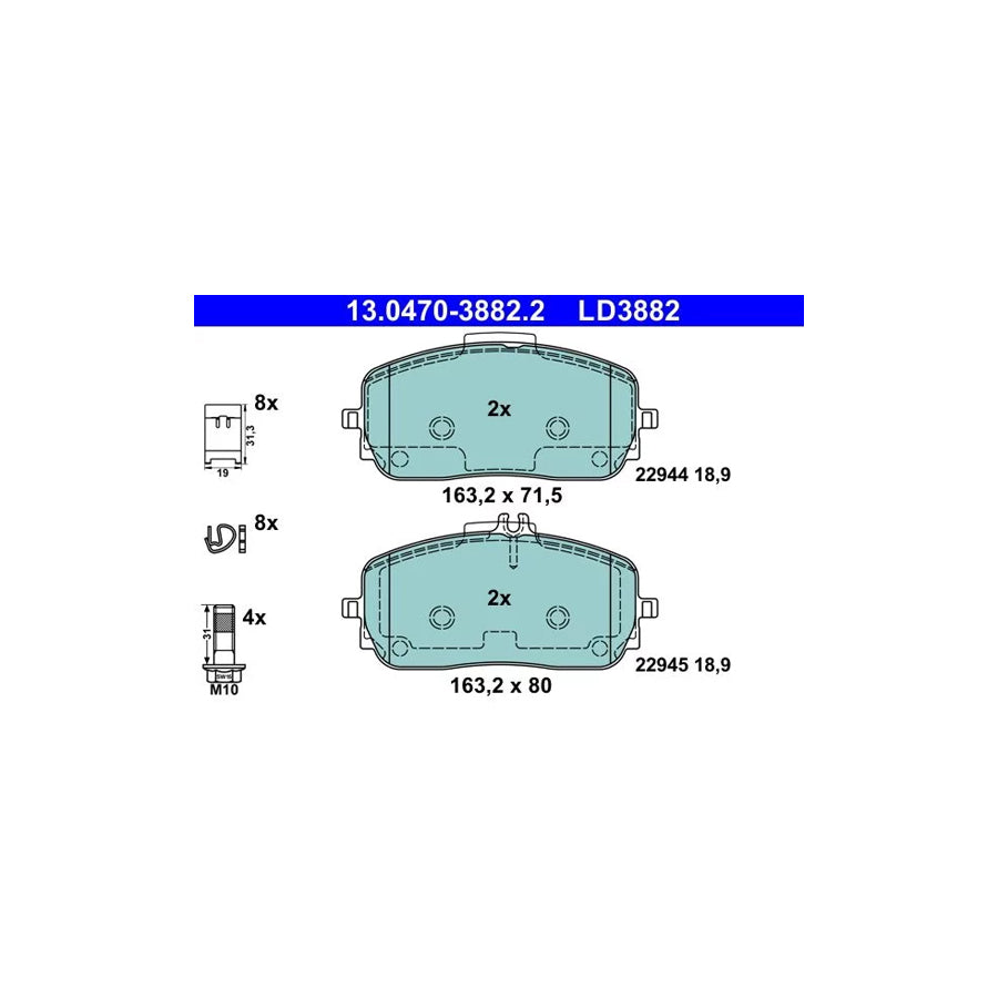 ATE 13.0470-3882.2 Brake Pad Set