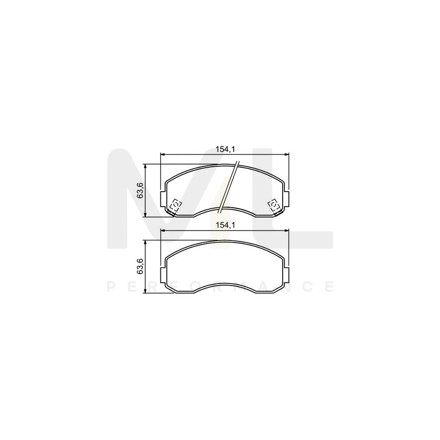 Bosch 0986494314 Brake Pad Set With Acoustic Wear Warning, With Anti-Squeak Plate, With Mounting Manual BP1204 | ML Performance Car Parts