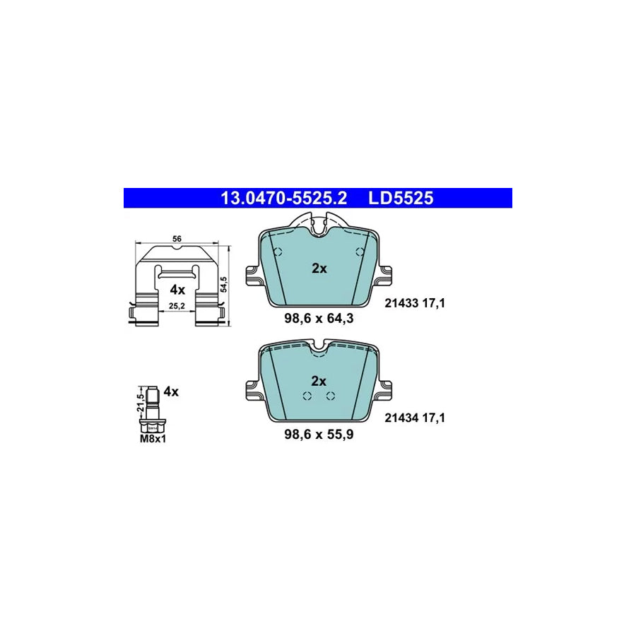 ATE 13.0470-5525.2 Brake Pad Set