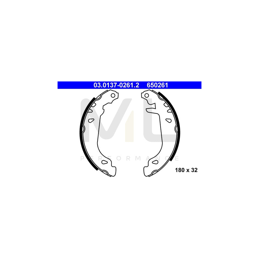 ATE 03.0137-0261.2 Brake Shoe Set | ML Performance Car Parts