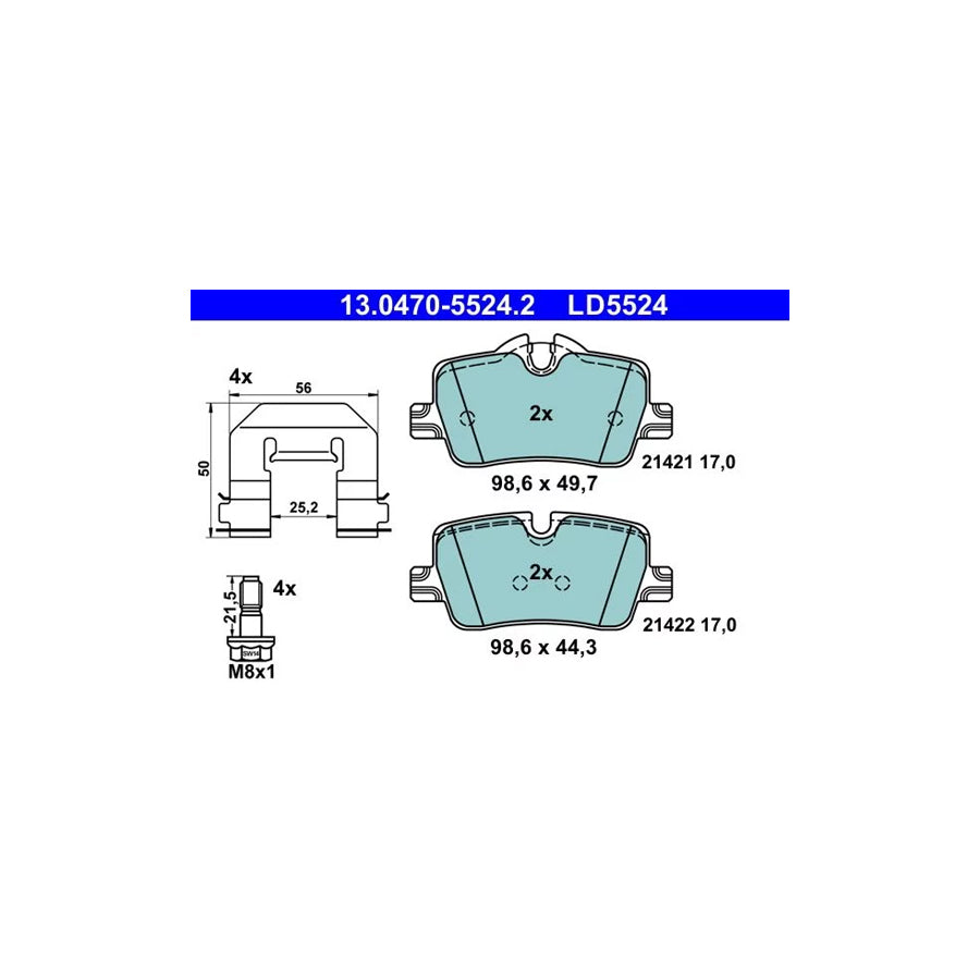 ATE 13.0470-5524.2 Brake Pad Set