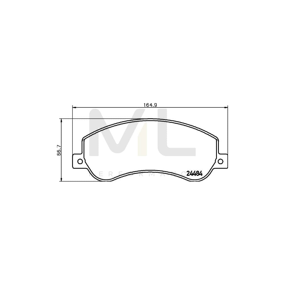 Hella 8DB 355 012-761 Brake Pad Set For Ford Transit Incl. Wear Warning Contact, With Brake Caliper Screws, With Accessories | ML Performance Car Parts