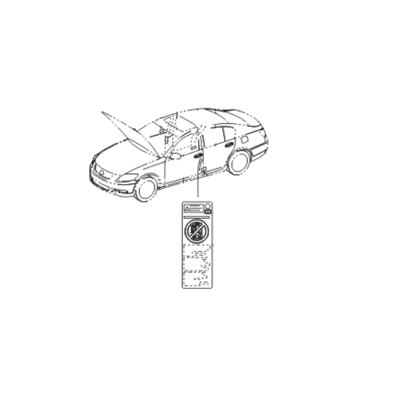 Genuine Lexus 74596-53010 IS Phase 2 Front Door Airbag Warning Label