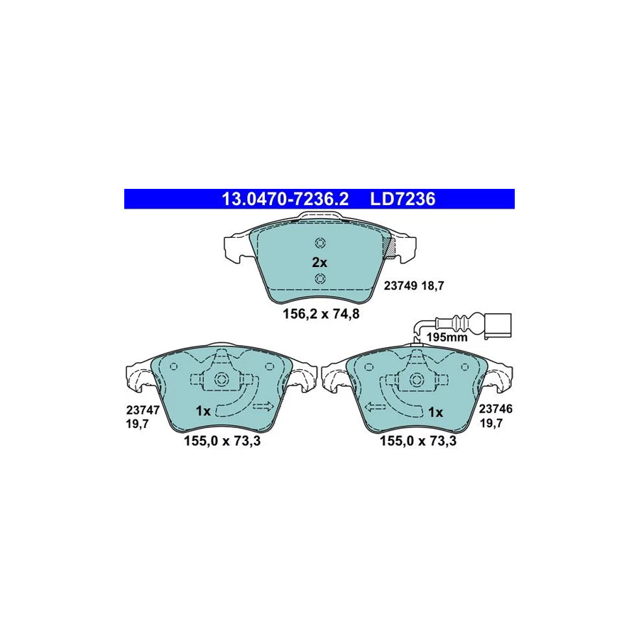 ATE 13.0470-7236.2 Brake Pad Set