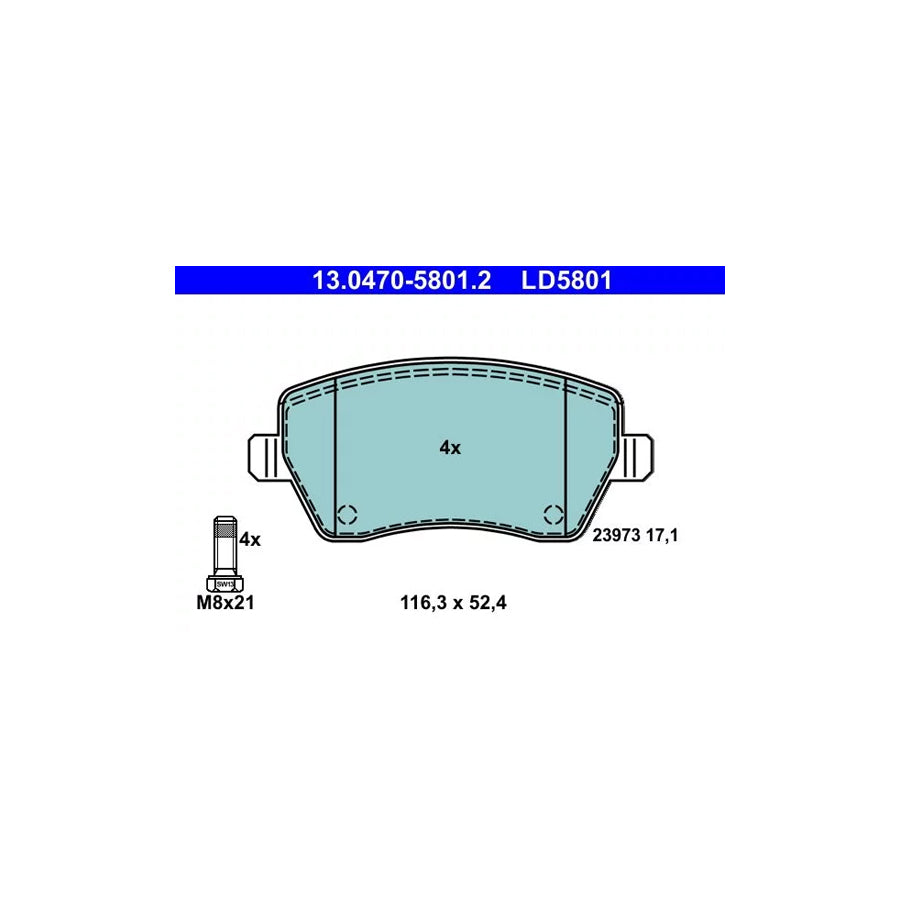 ATE 13.0470-5801.2 Brake Pad Set