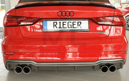 Rieger 00099616 Audi 8V A3 Rear Diffuser 7 | ML Performance UK Car Parts