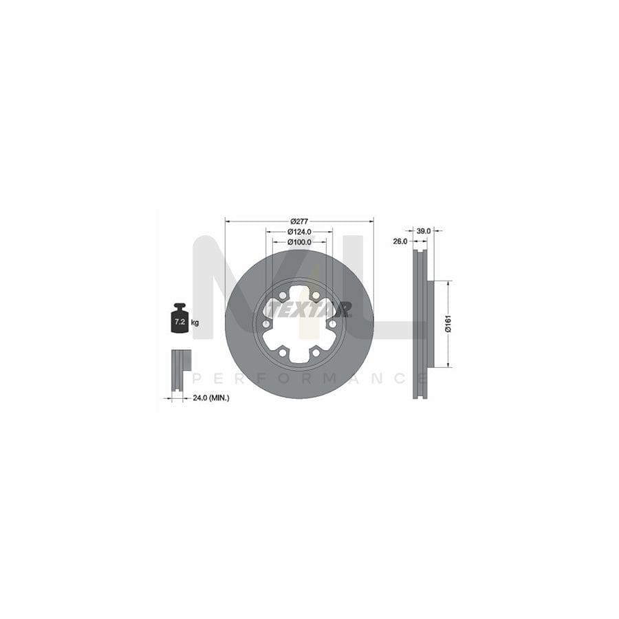 TEXTAR 92059000 Brake Disc Internally Vented, without wheel hub, without wheel studs | ML Performance Car Parts