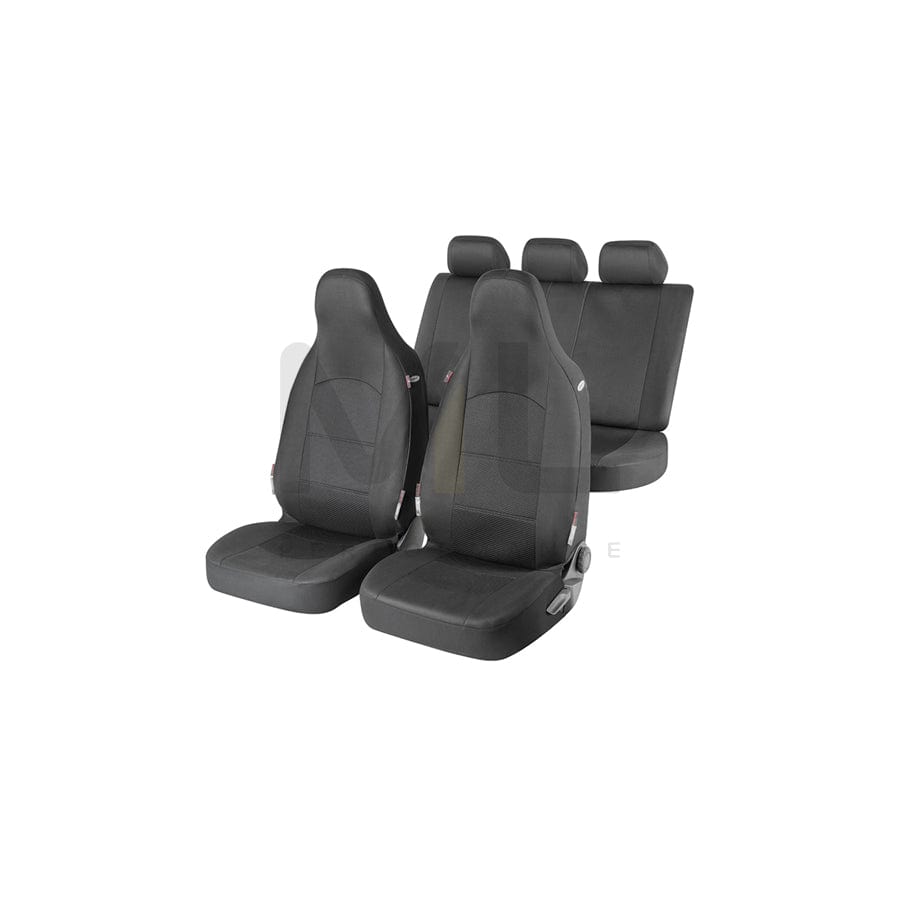 WALSER ZIPP IT Premium 11833 Car seat cover Black, Polyester, Front and Rear | ML Performance Car Parts