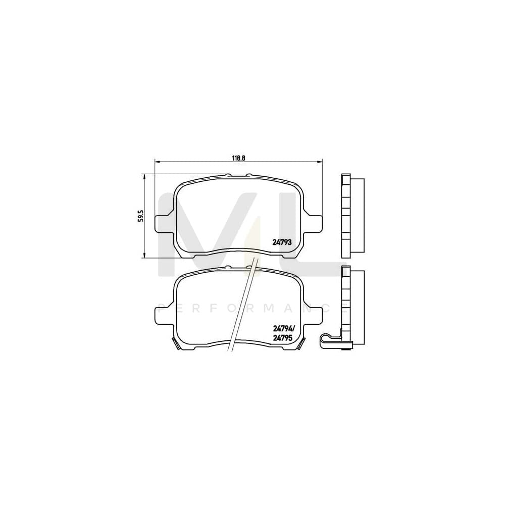 Brembo P 10 015 Brake Pad Set With Acoustic Wear Warning | ML Performance Car Parts