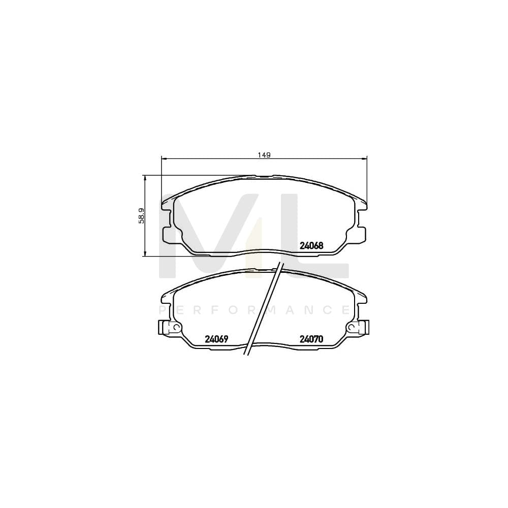 Hella 8DB 355 010-451 Brake Pad Set For Kia Sorento I (Jc) With Acoustic Wear Warning | ML Performance Car Parts