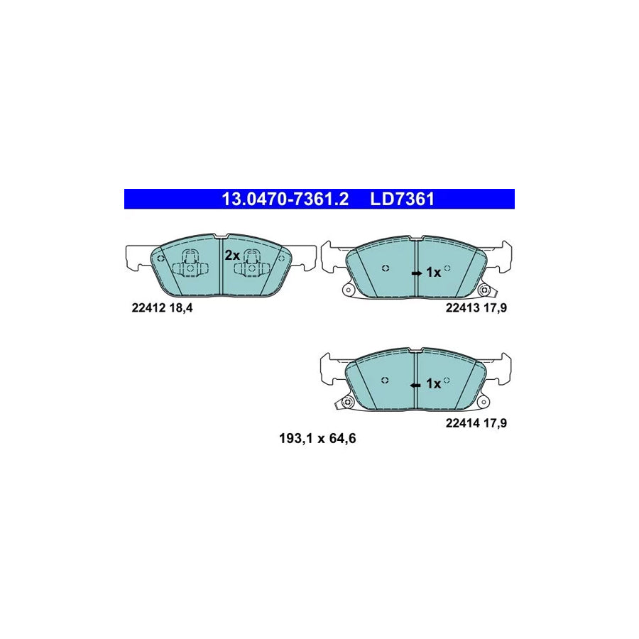 ATE 13.0470-7361.2 Brake Pad Set